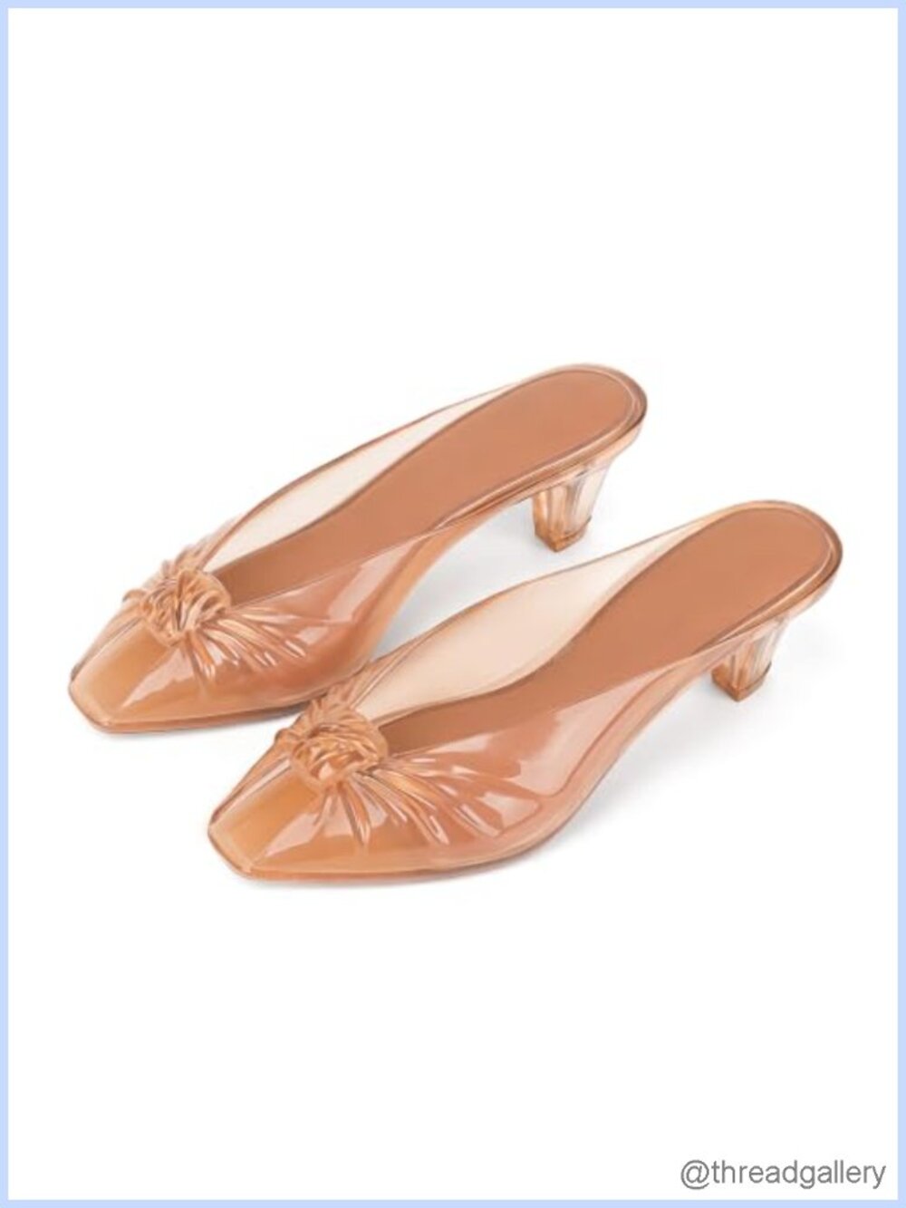 Women's Jelly Peep Toe Kitten Heel Sandals Slip On Waterproof